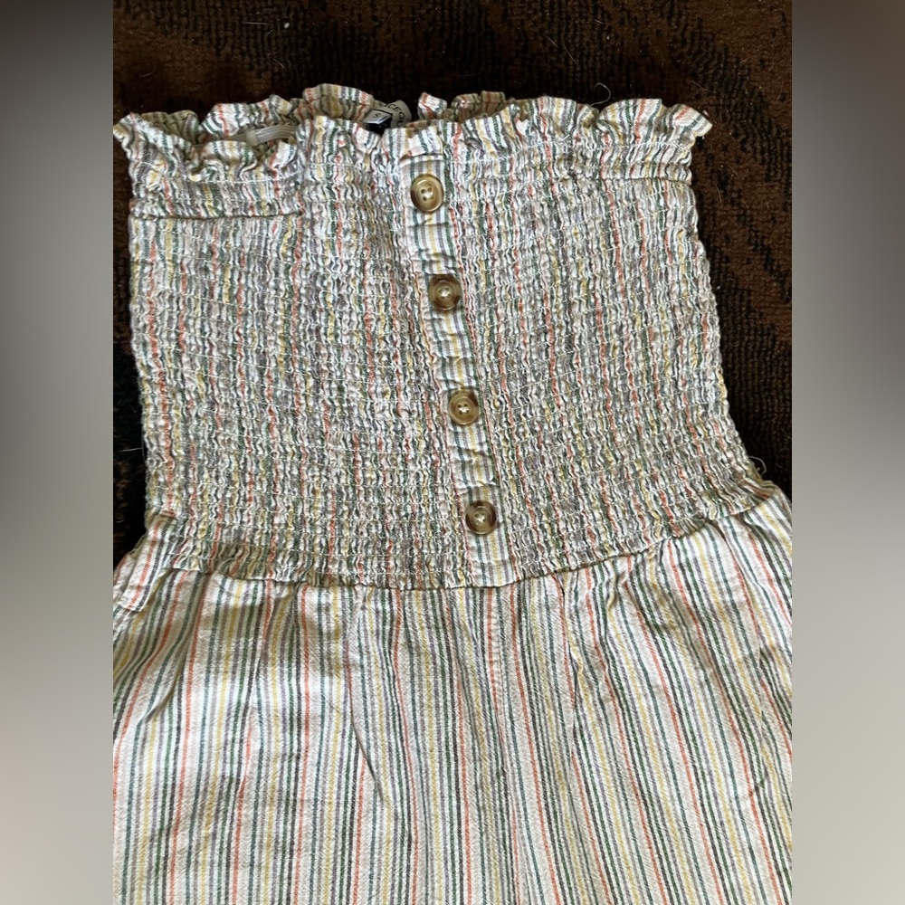 Olivaceous Striped Strapless Jumpsuit Size Small EUC - Picture 2 of 3